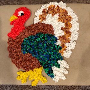 Vintage Melted Plastic Popcorn Turkey